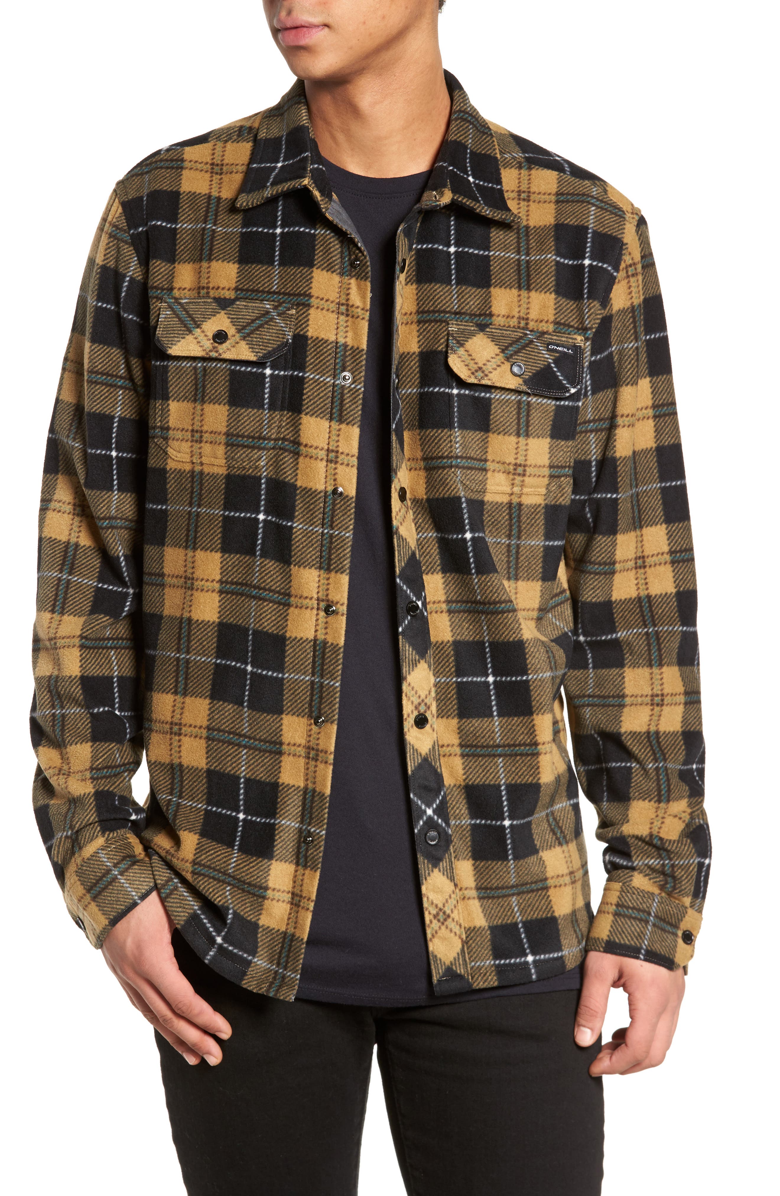 O'Neill Glacier Plaid Fleece Flannel Shirt Nordstrom