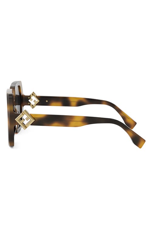 Fendi Diamond Acetate Square Sunglasses In Blonde Havana/smoke