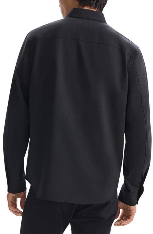 Theory Garvin Stretch Wool Button-up Shirt Jacket In Hickory Melange