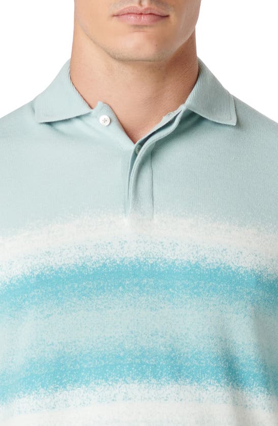 Shop Bugatchi Cotton & Silk Polo In Seafoam