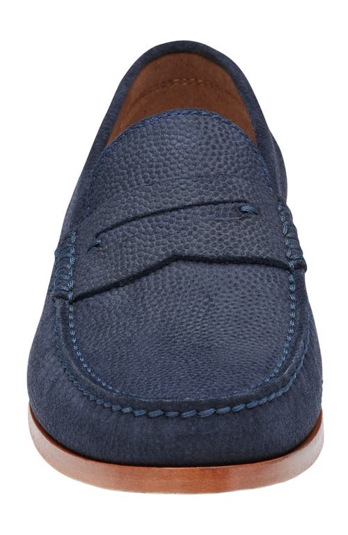 Shop Johnston & Murphy Baldwin Penny Loafer In Navy English Suede