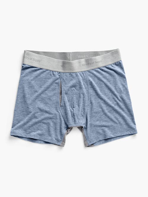 Shop Ministry Of Supply Composite Merino Boxer Brief In Light Blue Heather - Grey