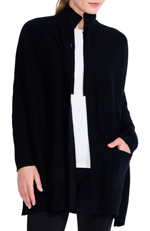 NZ ACTIVE by NIC+ZOE Cool Down Open Front Cardigan in Black Onyx