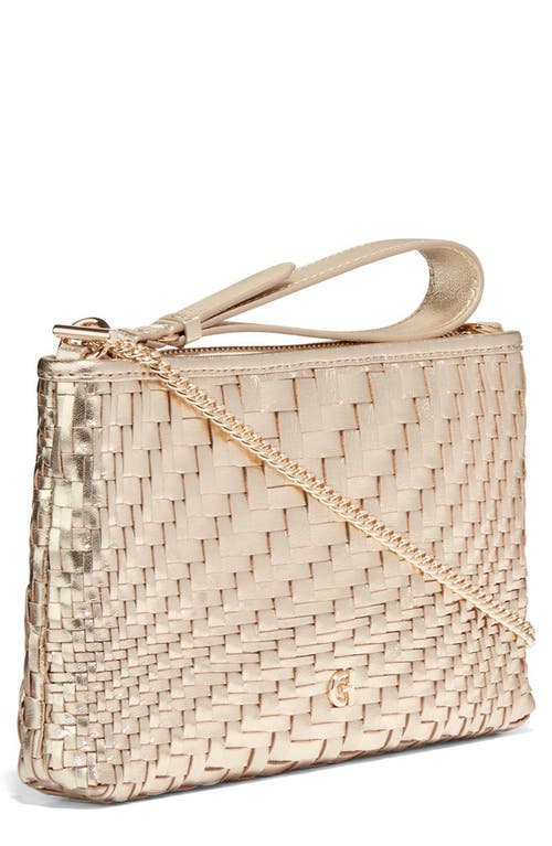 Shop Cole Haan Essential Pouch Crossbody Bag In Gold/woven