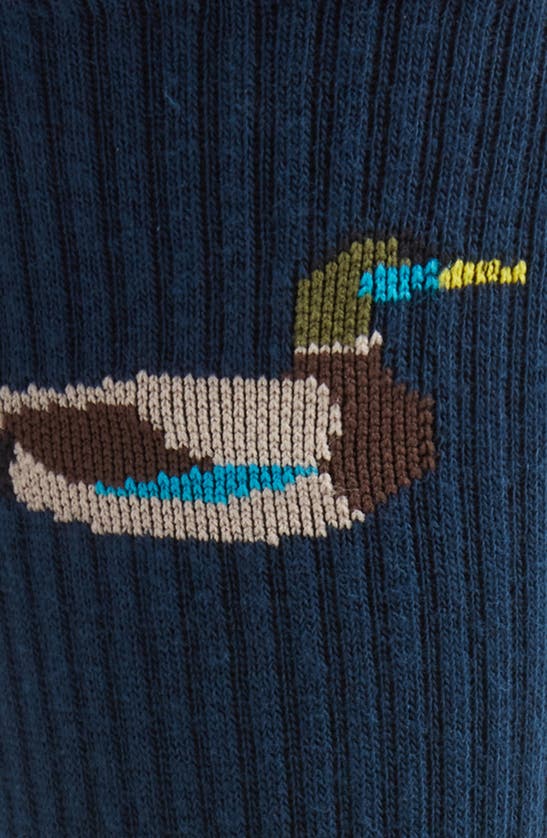 Shop American Trench What The Duck Crew Socks In Navy