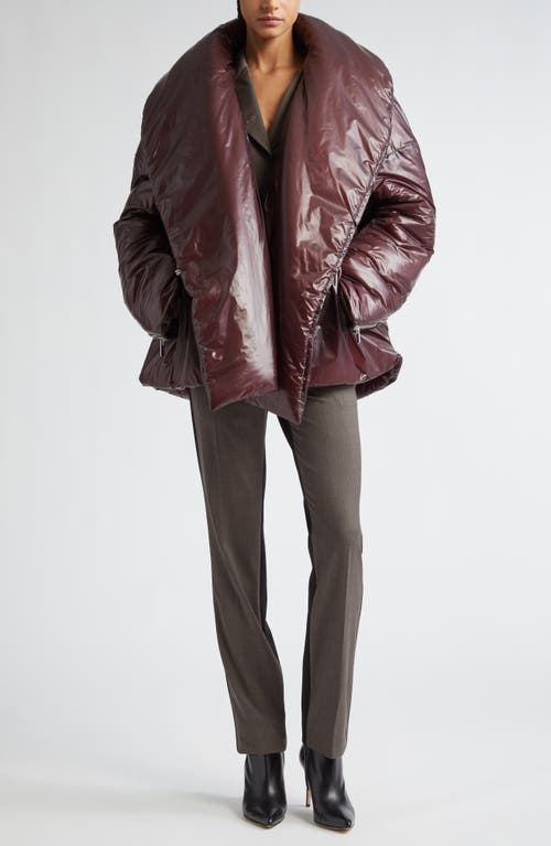 Shop Helmut Lang Apex Down Cocoon Jacket In Burgundy - Qsn