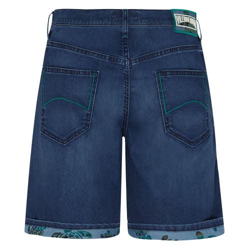 Vilebrequin Tahiti Turtle Denim Shorts In Med Denim W2