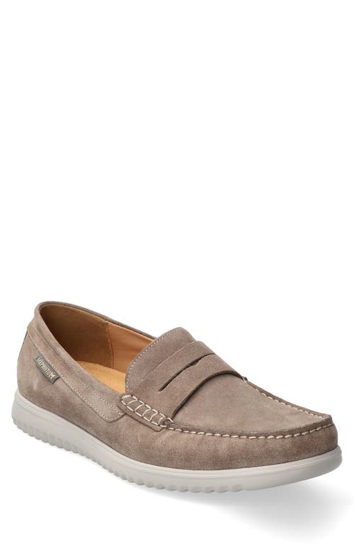 Titouan Penny Loafer in Warm Grey Velours