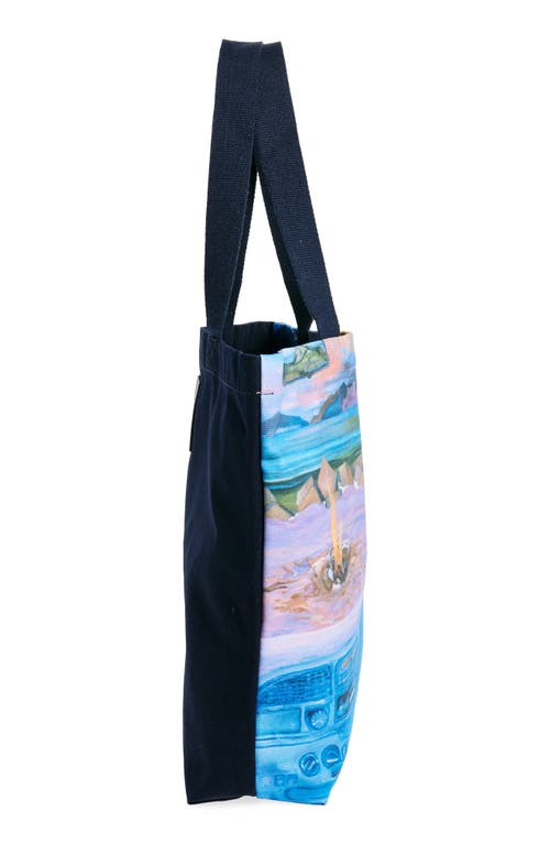 Jw Anderson Camper Print Canvas Tote In Blue