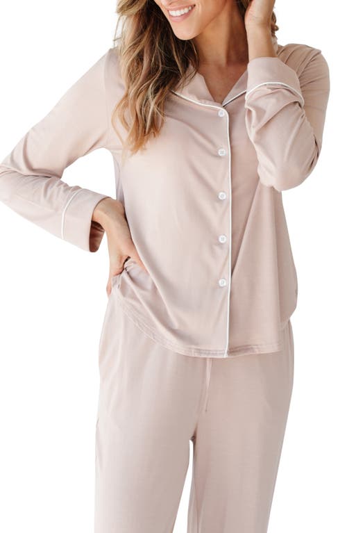 Long Sleeve Knit Pajamas in Blush