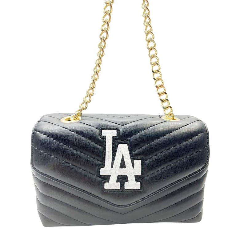 Shop Cuce Los Angeles Dodgers Quilted Crossbody Purse In Black