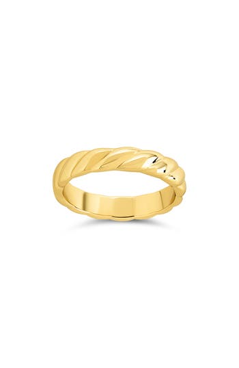 Sterling Forever Elowyn Twisted Rope Ring In Gold