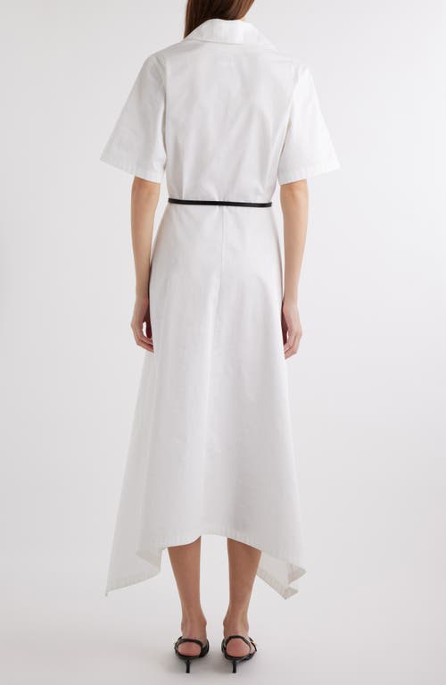 Shop Givenchy Voyou Belted Cotton Poplin Midi Dress In White