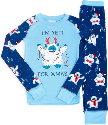 Munki Munki Kids Yeti for Christmas Fitted Two Piece Pajamas