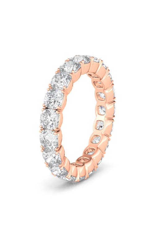 HauteCarat Cushion Cut Lab Created Diamond Eternity Ring in Rose Gold at Nordstrom