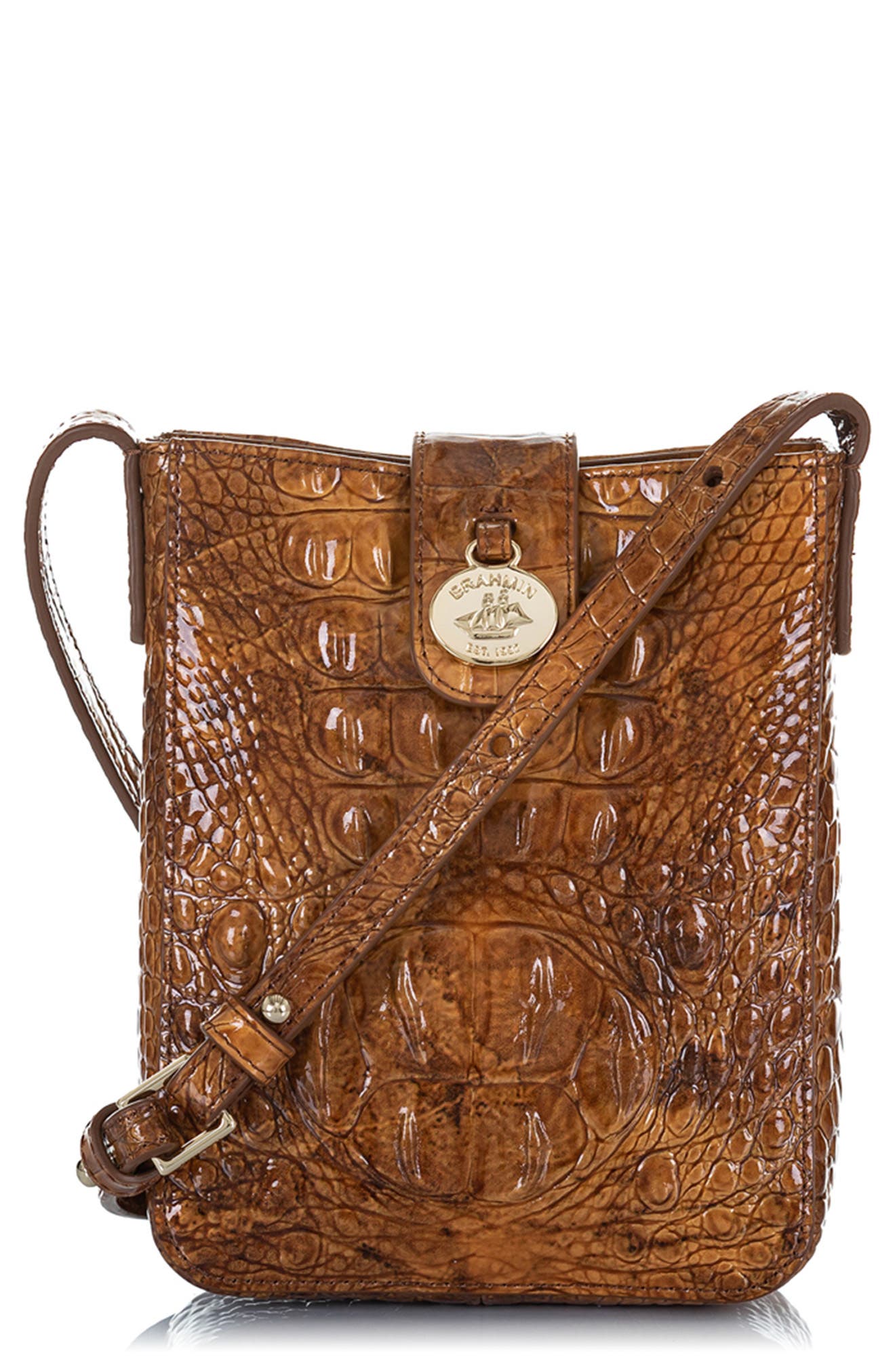 Brahmin Marley Croc Embossed Leather Crossbody Bag Nordstrom