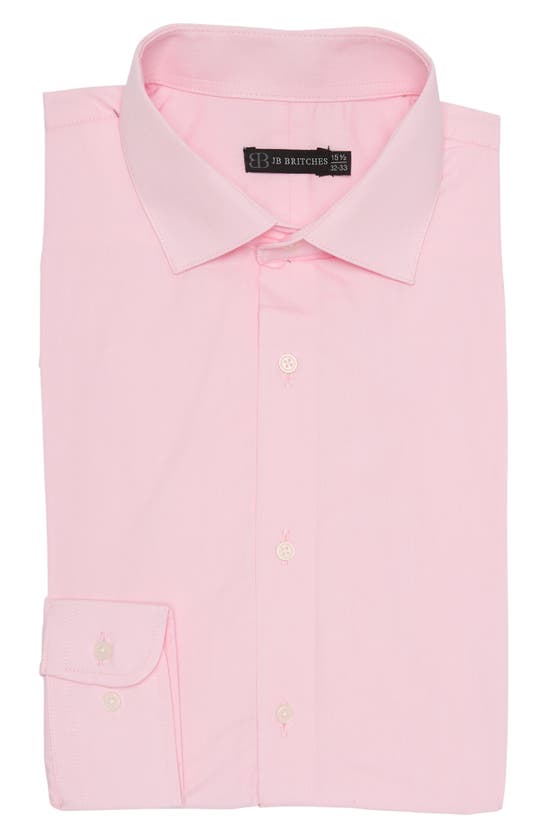 Jb Britches Yarn-dyed Solid Dress Shirt In Pink