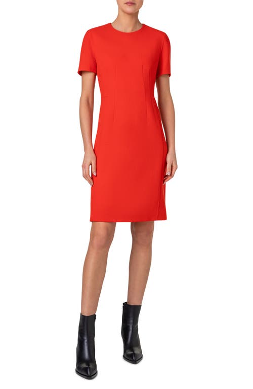 Akris Wool Double Face Crepe Sheath Dress In Poppy