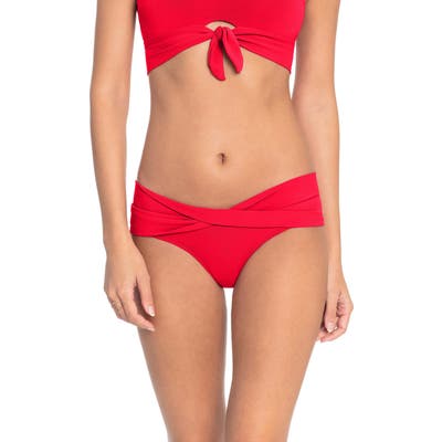 Robin Piccone Ava Twist Hipster Bikini Bottoms, Red
