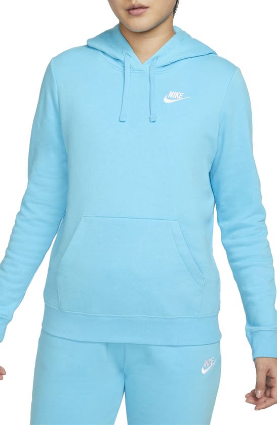 Nike Sportswear Club Fleece Hoodie In Baltic Blue/white