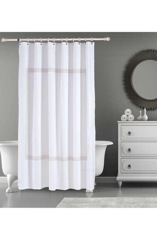 Brooks Brothers Contrast Frame Shower Curtain In White