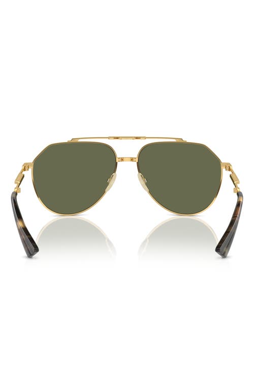 Shop Dolce & Gabbana Dolce&gabbana 60mm Polarized Pilot Sunglasses In Gold