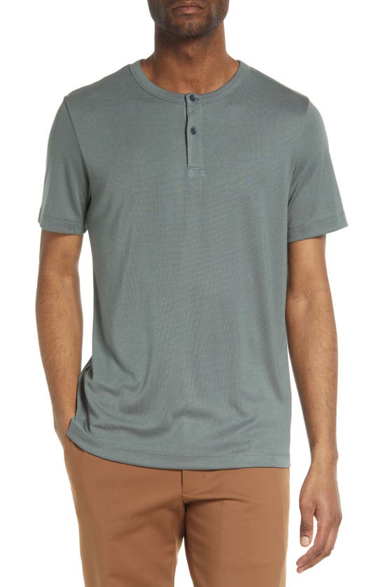 Theory Gaskell Solid Henley In Balsam Green
