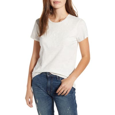 Lucky Brand Embroidered Yoke Tee, Ivory