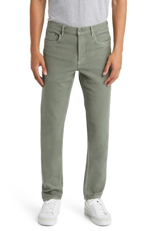 Stretch Terry Slim Straight Leg Five-Pocket Pants in Desert Olive