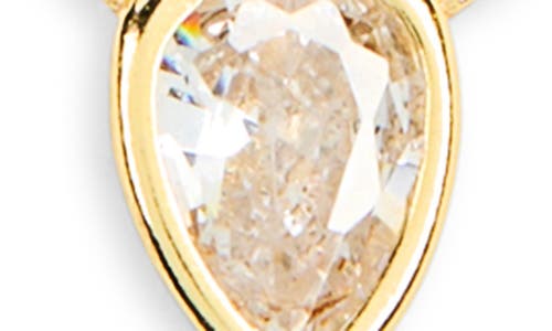 Argento Vivo Sterling Silver Cz Teardrop Station Chain Necklace In Gold