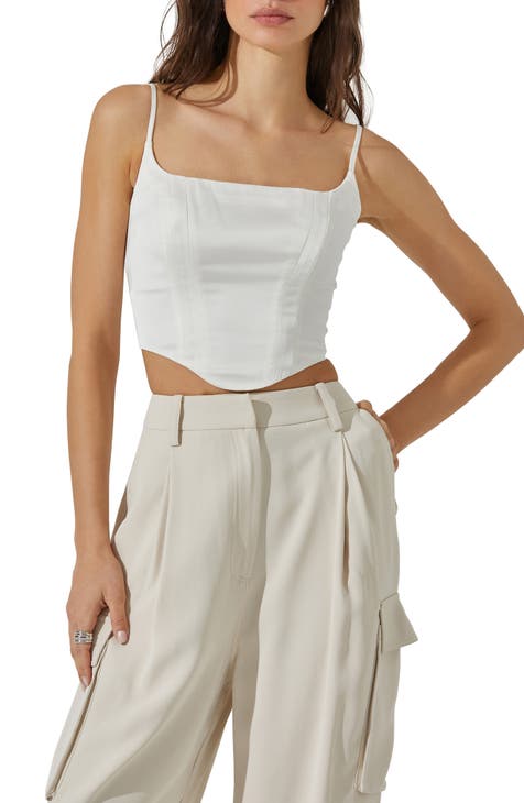Corset-style bustier top - Natural white - Ladies