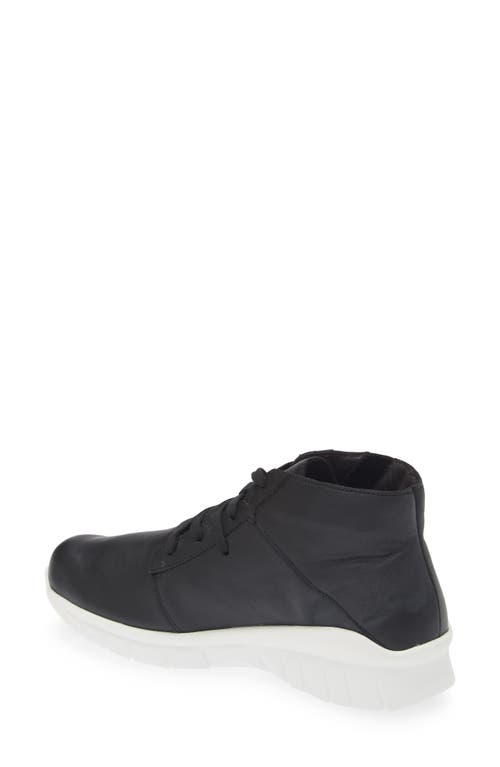 Naot Polaris High Top Sneaker In Jet Black Leather