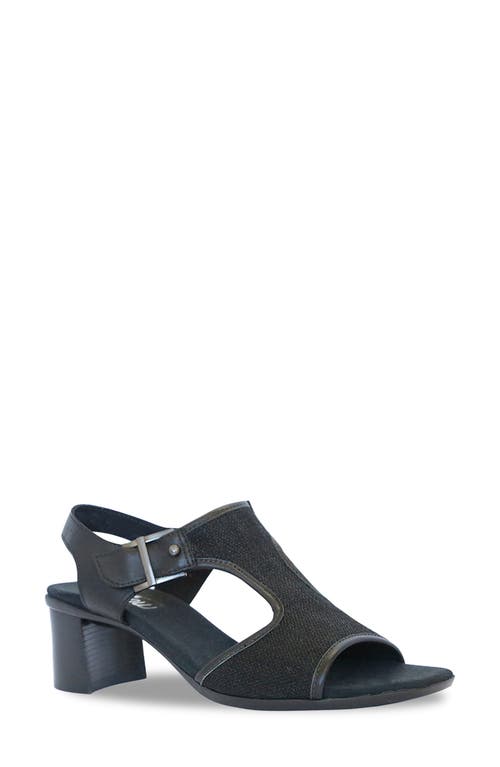 Munro Wallis Peep-Toe Sandal Black Fabric at Nordstrom,