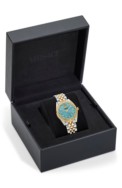 Shop Versace V-code Bracelet Watch, 36mm In Two Tone