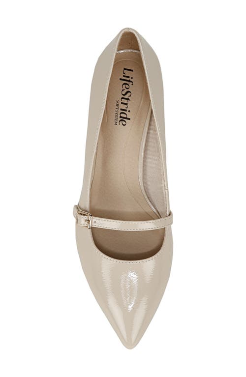 Shop Lifestride Madelyn Mary Jane Pointed Toe Kitten Heel Pump In Almond Milk