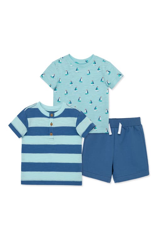 Shop Little Me Sailboat T-shirts & Shorts 3-piece Set In Blue