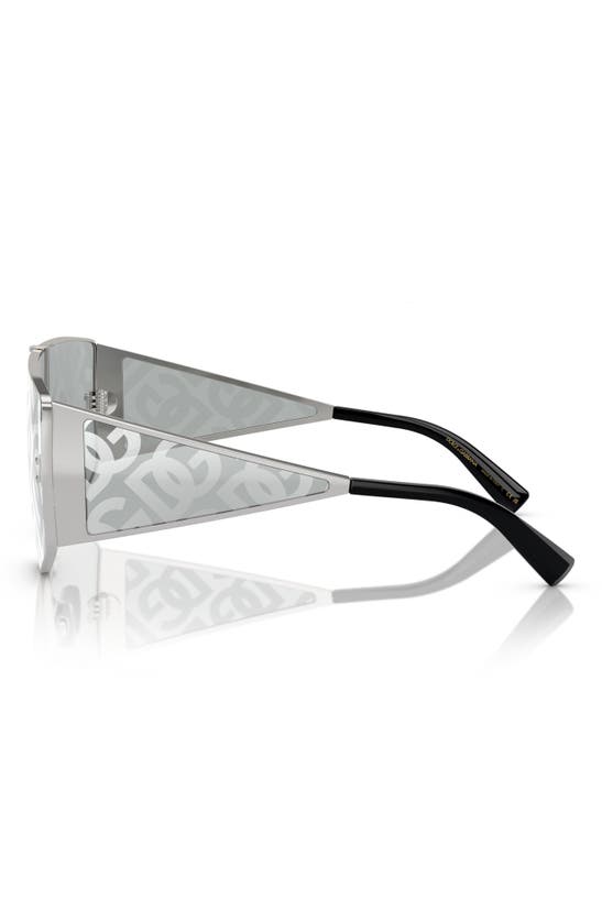 Shop Dolce & Gabbana 144mm Shield Sunglasses In Silver