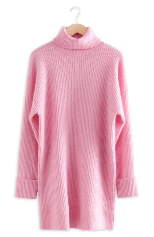 & Other Stories Oversized Turtleneck Sweater in Pink