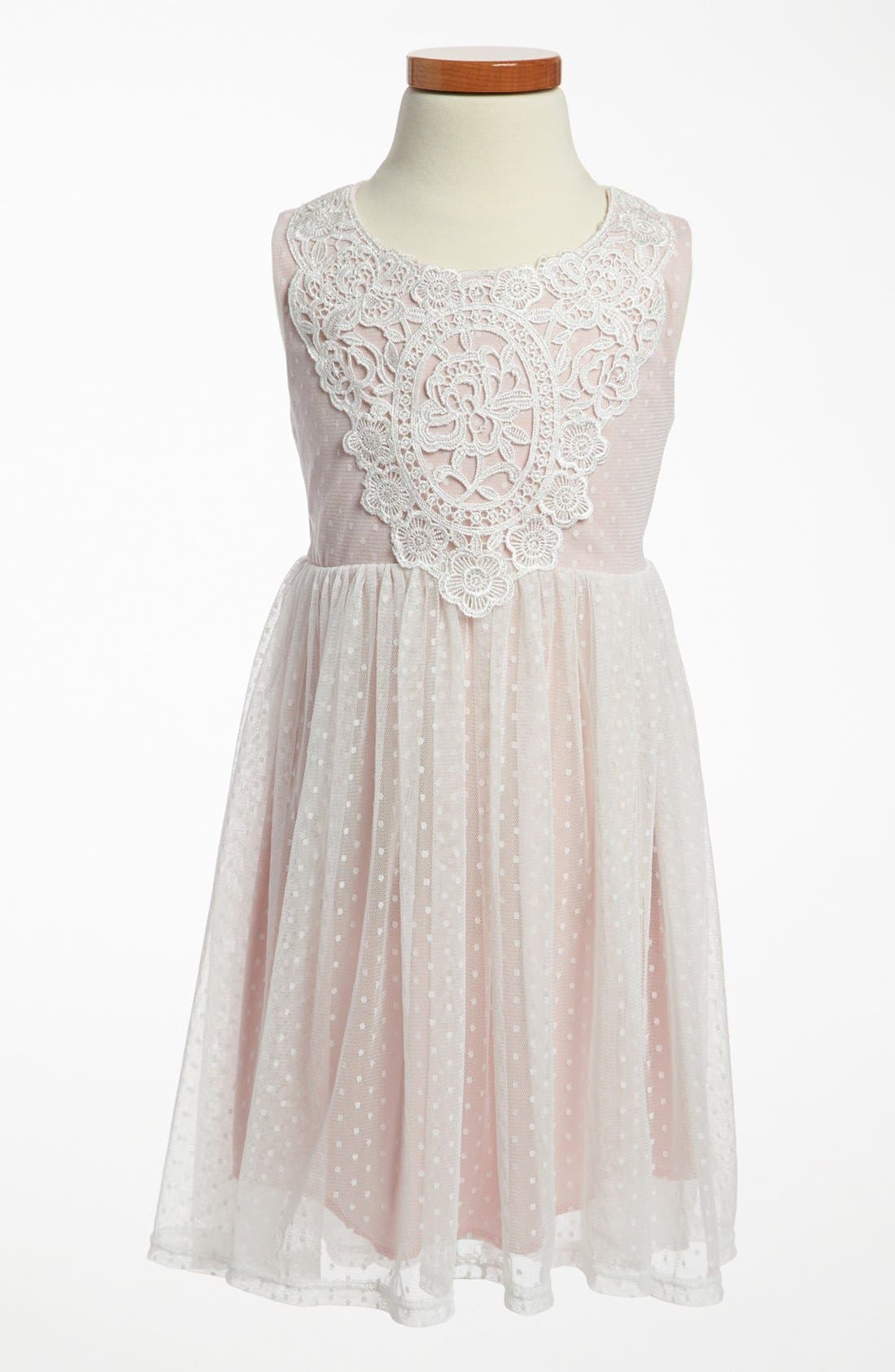 Zunie Swiss Dot Lace Dress (Little Girls & Big Girls) Nordstrom