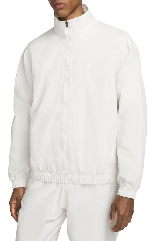 Nike Men's Sportswear Solo Swoosh Nylon Track Jacket in Phantom/White
