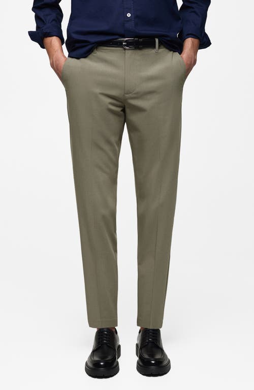 Shop Mango Slim Fit Stretch Pants In Pastel Green