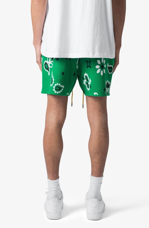 Shop Mnml Paisley Jacquard Knit Shorts In Green