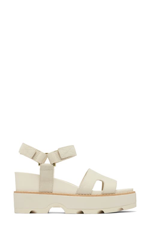 Shop Sorel Joanie Iv Ankle Strap Platform Wedge Sandal In Chalk/chalk