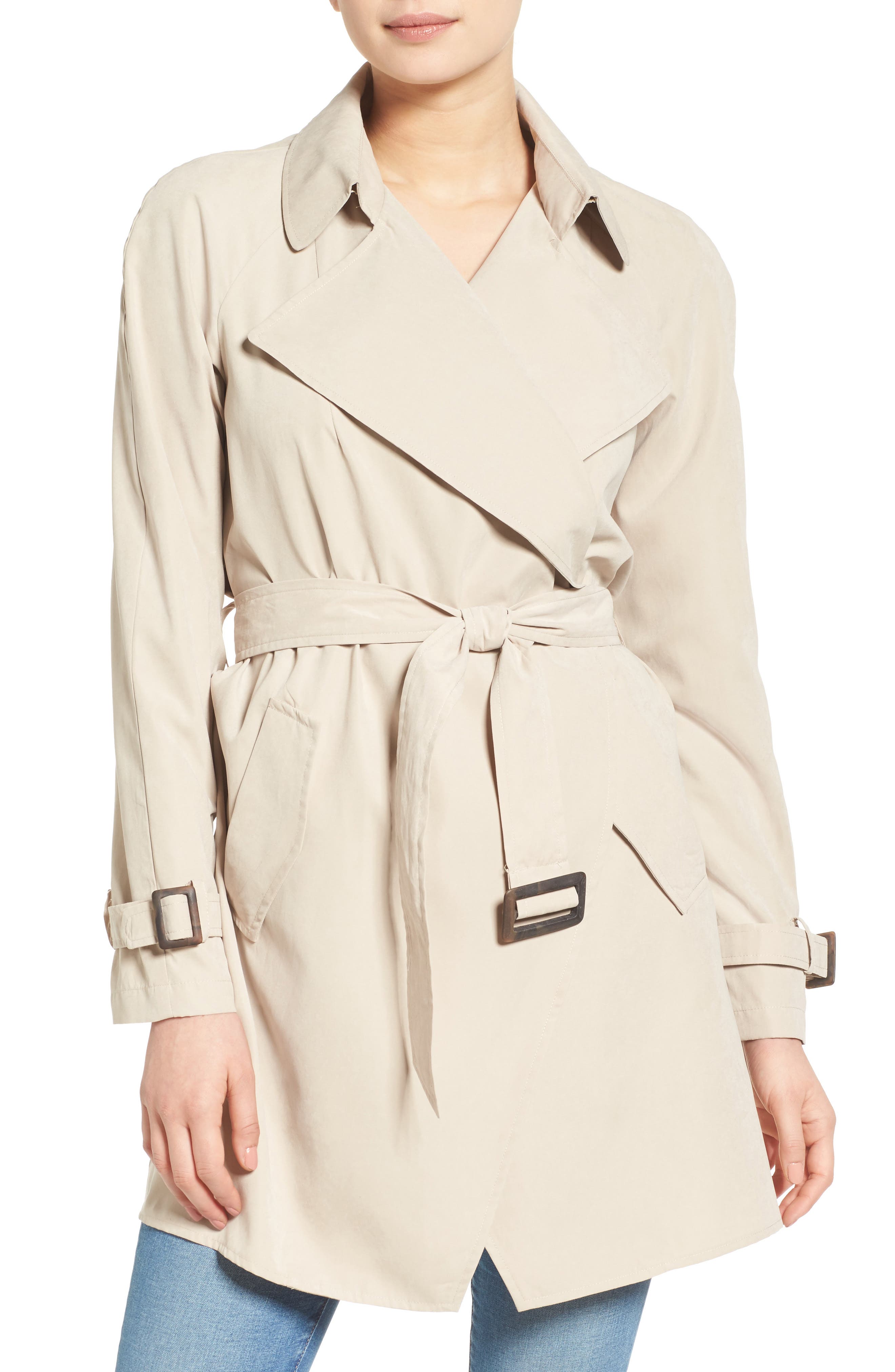 kensie Belted Drapey Trench Coat Nordstrom