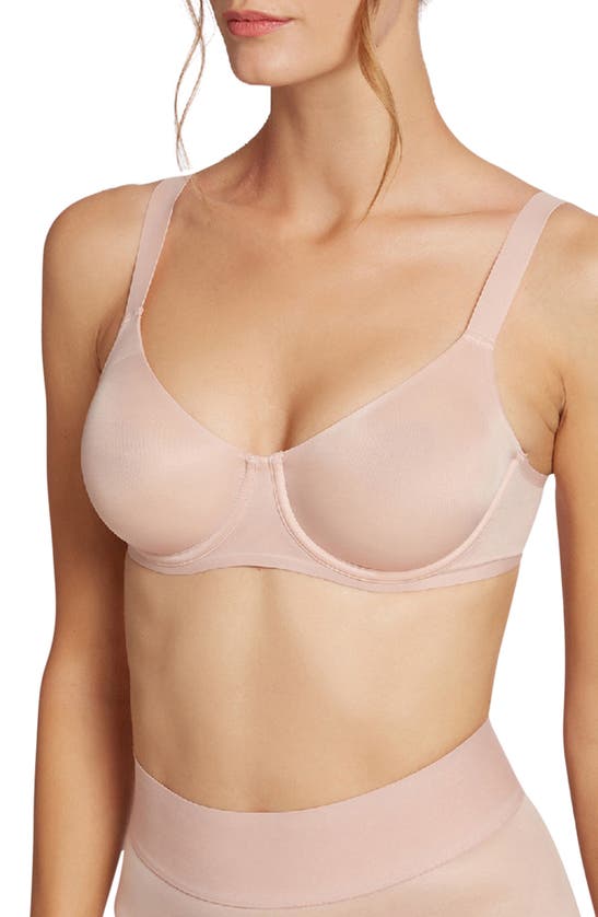 Shop Wolford Sheer Touch Underwire T-shirt Bra In Rose Powder