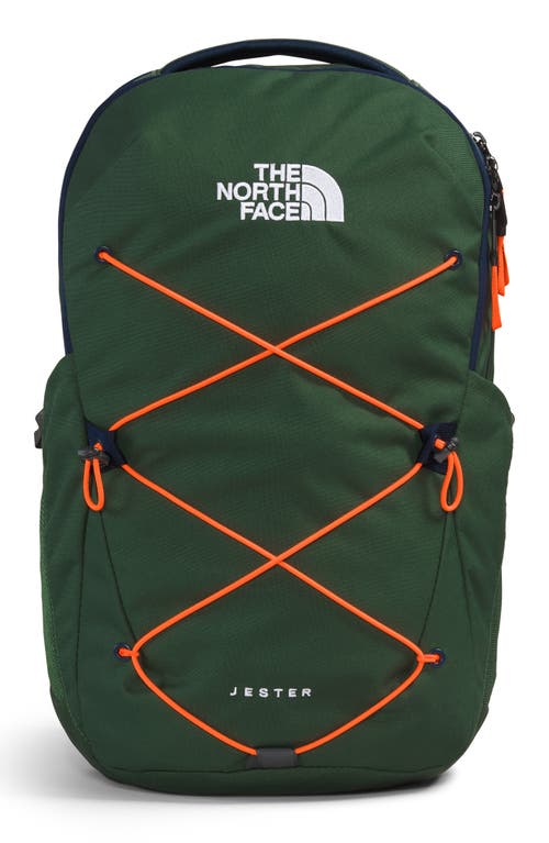 Jester Water Repellent Backpack in Pine Needle/navy/orange
