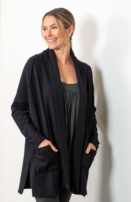 Jjwinks Soho Pocketed Fleece Sweater Jacket In Black