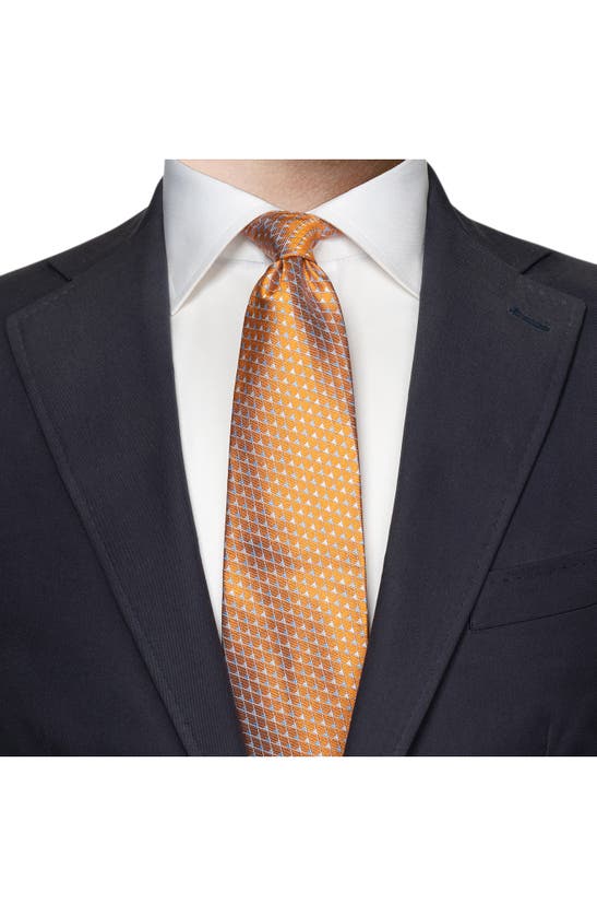 Shop Eton Triangles Silk Tie In Medium Orange