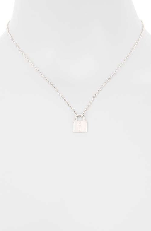 Meshmerise Diamond Padlock Initial Pendant Necklace In White-i