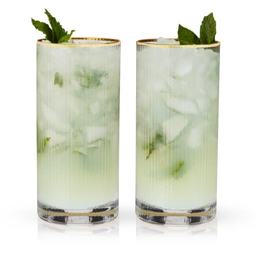 VISKI VISKI MERIDIAN CRYSTAL HIGHBALL GLASSES SET OF 2 